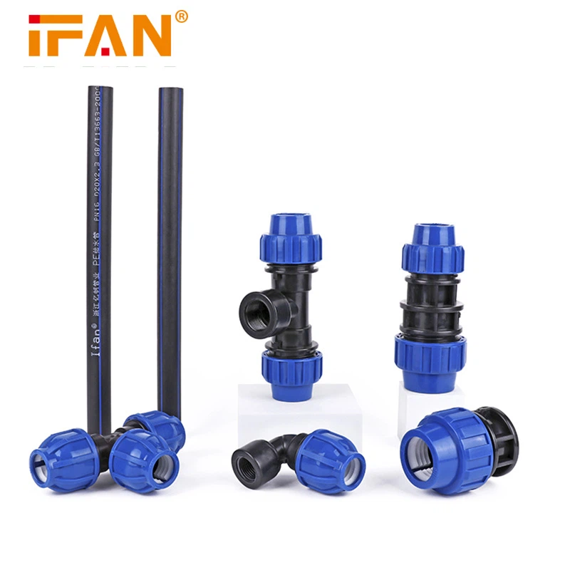 Фитинг для воды HDPE синего цвета